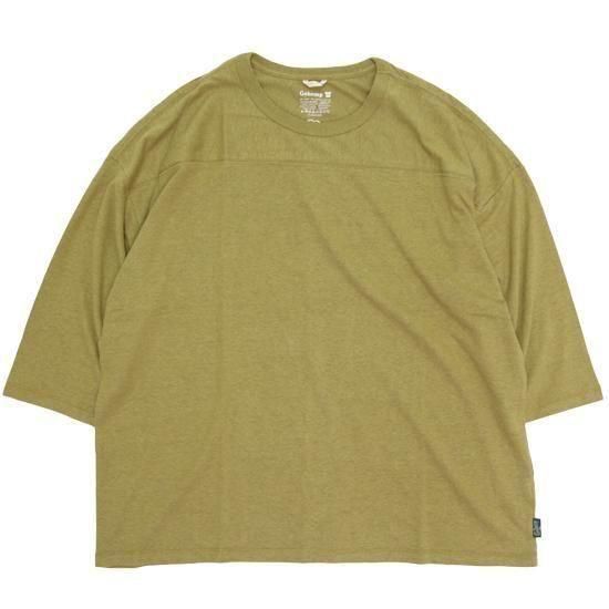 GOHEMP ゴーヘンプ｜WIDE FOOTBALL TEE (ツリートップグリーン)(ワイドフットボール 七分袖Tシャツ)