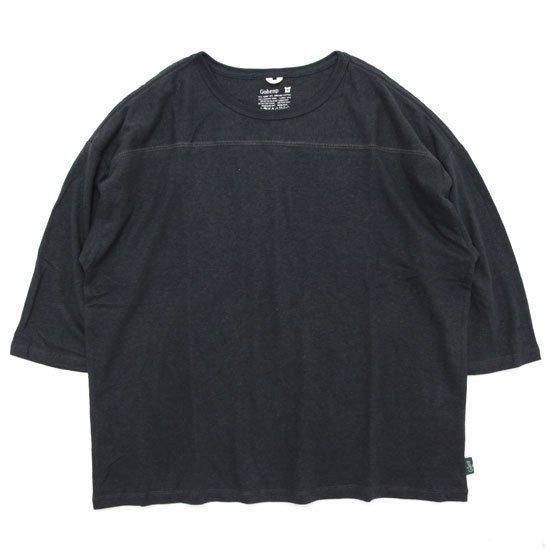 GOHEMP ゴーヘンプ｜WIDE FOOTBALL TEE (ガンメタルグレイ)(ワイドフットボール 七分袖Tシャツ)