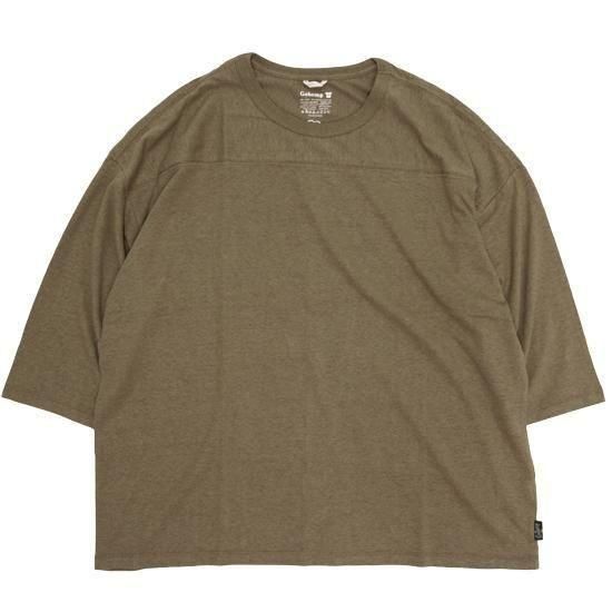 GOHEMP ゴーヘンプ｜WIDE FOOTBALL TEE (サドルブラウン)(ワイドフットボール 七分袖Tシャツ)