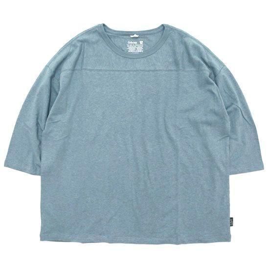 GOHEMP ゴーヘンプ｜WIDE FOOTBALL TEE (パシフィックブルー)(ワイドフットボール 七分袖Tシャツ)