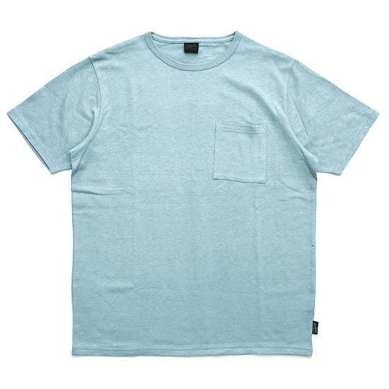 GOHEMP ゴーヘンプ｜10oz JERSEY BASIC FITS PK TEE (マヤブルー)(やや厚手のポケットTシャツ)