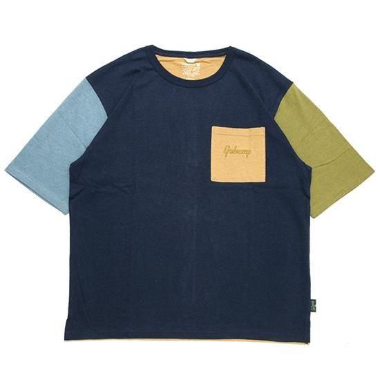 GOHEMP ゴーヘンプ｜HALF SLEEVE WIDE FITS TEE (マリンネイビー)(マルチカラー 五分袖Tシャツ)