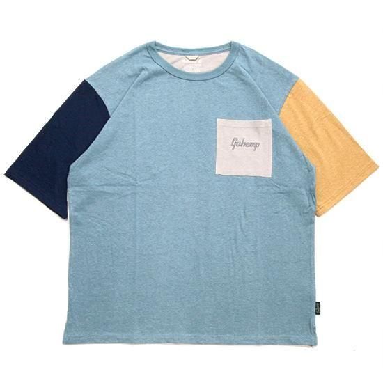 GOHEMP ゴーヘンプ｜HALF SLEEVE WIDE FITS TEE (パシフィックブルー)(マルチカラー 五分袖Tシャツ)