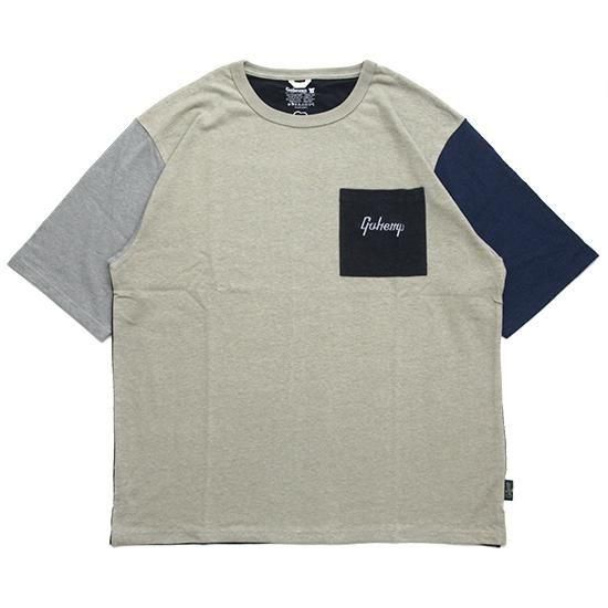 GOHEMP ゴーヘンプ｜HALF SLEEVE WIDE FITS TEE (サンドストーン)(マルチカラー 五分袖Tシャツ)