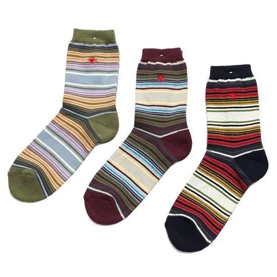 GOHEMP ゴーヘンプ｜RANDOM BORDER QUARTER SOCKS (ランダムボーダーのソックス)の商品画像1枚目