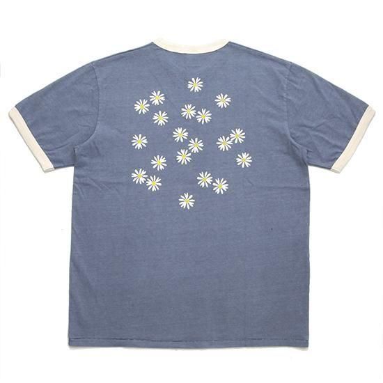 HAVE A GRATEFUL DAY ハブアグレイトフルデイ｜FLOWERS RINGER T-SHIRT (ネイビー)(プリント リンガーTシャツ)の2枚目の画像