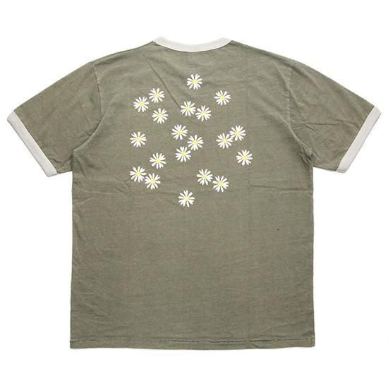 HAVE A GRATEFUL DAY ハブアグレイトフルデイ｜FLOWERS RINGER T-SHIRT (グレイ)(プリント リンガーTシャツ)の2枚目の画像