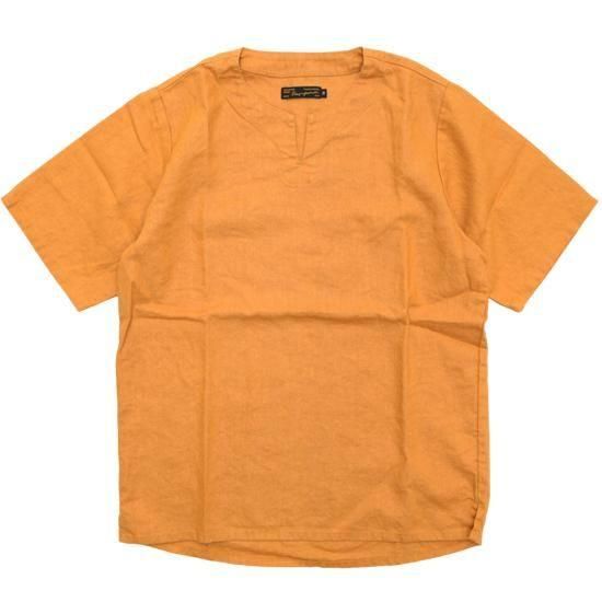 Nasngwam ナスングワム｜LIBERTY SHIRTS (オレンジ)(リネンで涼しい半袖シャツ)