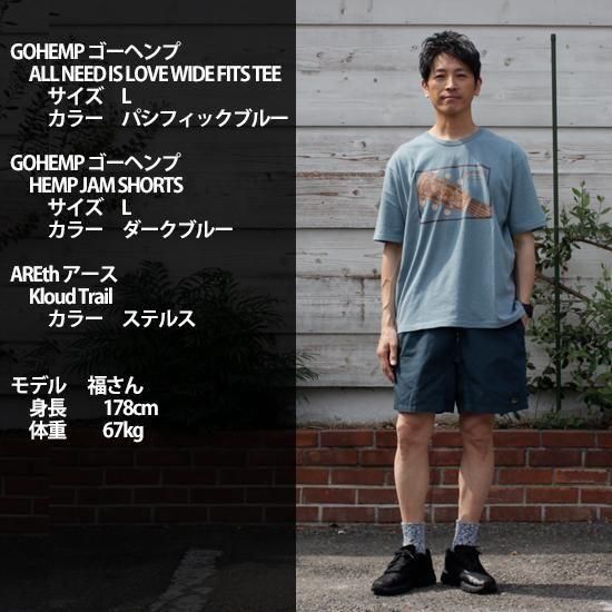 GOHEMP ALL NEED IS LOVE WIDE FITS ブルー GOHEMP ALL NEED IS LOVE WIDE FITS ブルー