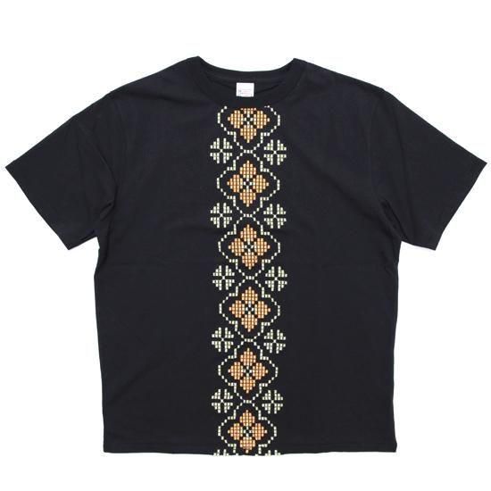 HAVE A GRATEFUL DAY ハブアグレイトフルデイ｜T-SHIRT -VTG STITCH (ブラック/オレンジ)(刺繍Tシャツ)の商品画像1枚目