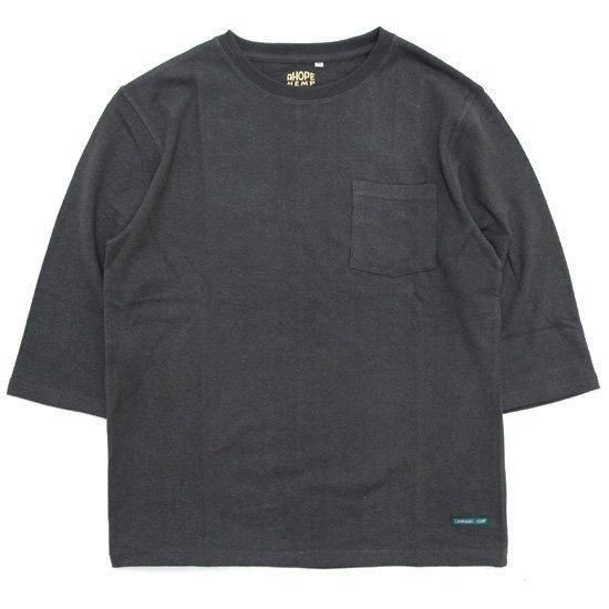 A HOPE HEMP アホープヘンプ｜Set in POCKET 3/4 Tee (オールドブラッキー)(ポケット 七分袖Tシャツ)の商品画像1枚目