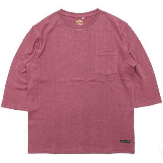A HOPE HEMP アホープヘンプ｜Set in POCKET 3/4 Tee (スカーレット)(ポケット 七分袖Tシャツ)の商品画像1枚目