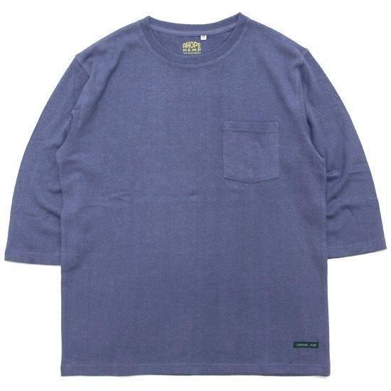 A HOPE HEMP アホープヘンプ｜Set in POCKET 3/4 Tee (ミッドナイト)(ポケット 七分袖Tシャツ)の商品画像1枚目