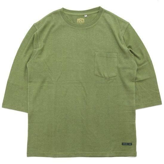 A HOPE HEMP アホープヘンプ｜Set in POCKET 3/4 Tee (ハーブ)(ポケット 七分袖Tシャツ)の商品画像1枚目