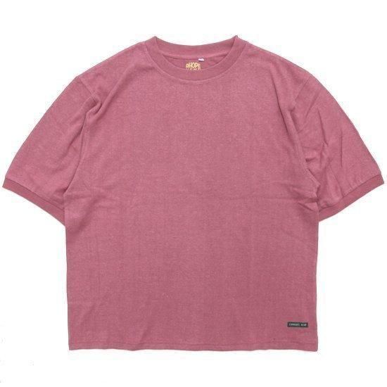 A HOPE HEMP アホープヘンプ｜S/S Trim Big Tee (スカーレット)(ゆったり 長め袖Tシャツ)の商品画像1枚目