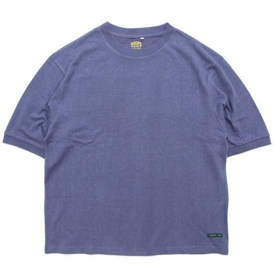 A HOPE HEMP アホープヘンプ｜S/S Trim Big Tee (ミッドナイト)(ゆったり 長め袖Tシャツ)の商品画像1枚目