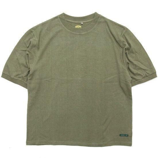 A HOPE HEMP アホープヘンプ｜S/S Trim Big Tee (ラットセージ)(ゆったり 長め袖Tシャツ)の商品画像1枚目