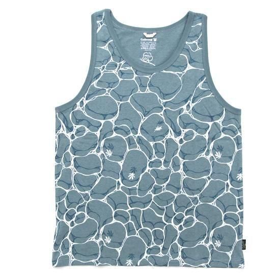GOHEMP ゴーヘンプ｜AQUA FINEDAY TANKTOP (パシフィックブルー)(水面プリントのタンクトップ)の商品画像1枚目