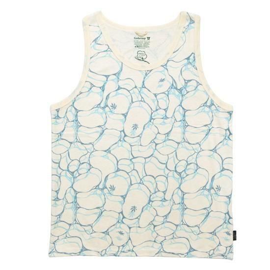 GOHEMP ゴーヘンプ｜AQUA FINEDAY TANKTOP (ナチュラル)(水面プリントのタンクトップ)の商品画像1枚目