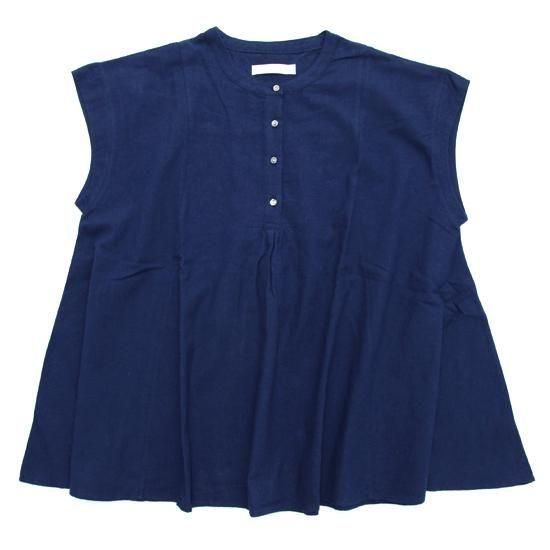 A HOPE HEMP アホープヘンプ｜レディース French sleeve Flared Shirt (ネイビー)(フレンチスリーブシャツ)の商品画像1枚目