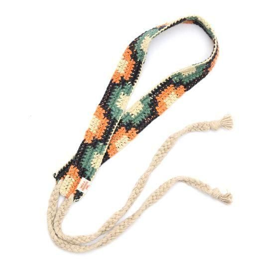 HAVE A GRATEFUL DAY ハブアグレイトフルデイ｜CROCHET BELT (ブラック)(手編みのベルト)の商品画像1枚目