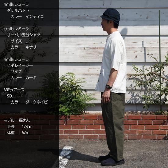 remilla オーバル五分シャツ NVY サイズL レミーラ remilla オーバル五分シャツ NVY サイズL レミーラ