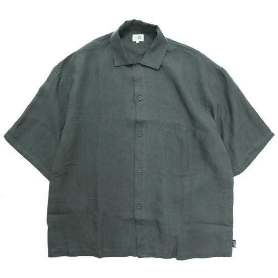 GOHEMP ゴーヘンプ｜GREEN HILL SHIRTS (シャドーグレイ)(ヘンプ100%の五分袖シャツ)