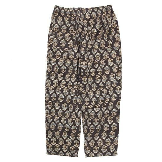 GOHEMP ゴーヘンプ｜INDIA BLOCK GREEN HILL PANTS (ブラック)(ブロックプリント イージーパンツ)の2枚目の画像