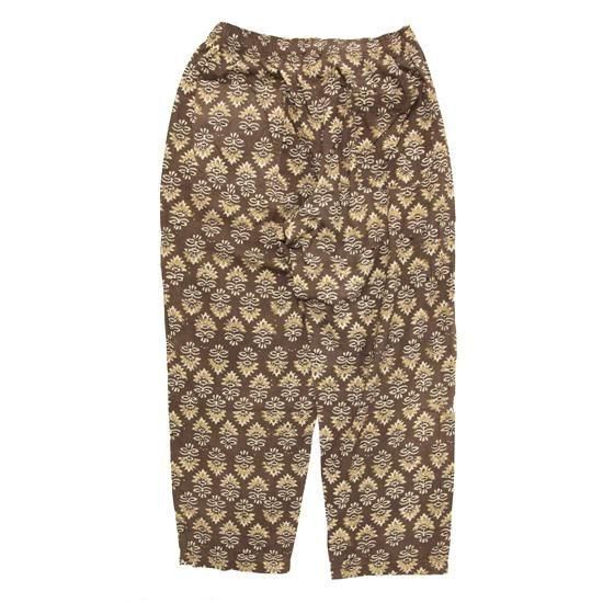GOHEMP ゴーヘンプ｜INDIA BLOCK GREEN HILL PANTS (ブラウン)(ブロックプリント イージーパンツ)の2枚目の画像