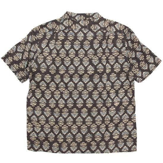 GOHEMP ゴーヘンプ｜INDIA BLOCK OPEN MIND SHIRTS (ブラック)(ブロックプリント 開襟シャツ)の2枚目の画像