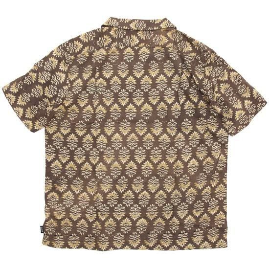 GOHEMP ゴーヘンプ｜INDIA BLOCK OPEN MIND SHIRTS (ブラウン)(ブロックプリント 開襟シャツ)の2枚目の画像