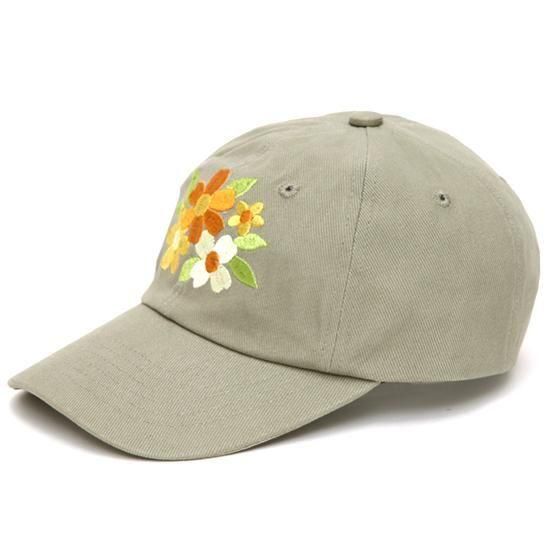 HAVE A GRATEFUL DAY ハブアグレイトフルデイ｜FLOWERS PANEL CAP (サンド)(コットンキャップ)