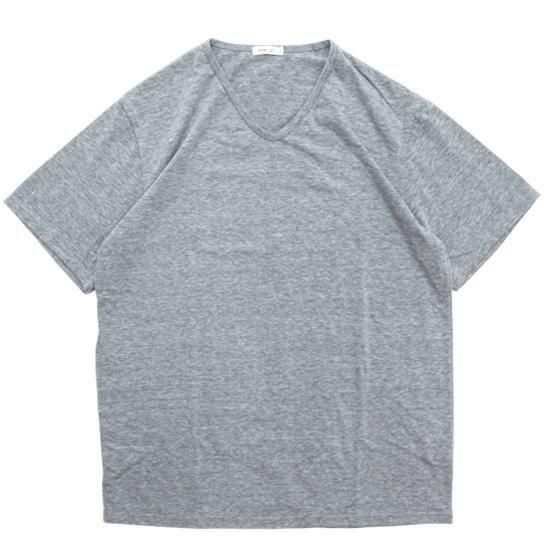 remilla レミーラ｜マーブルVネック (グレイ杢)(ゆるいVネックの定番Ｔシャツ)
