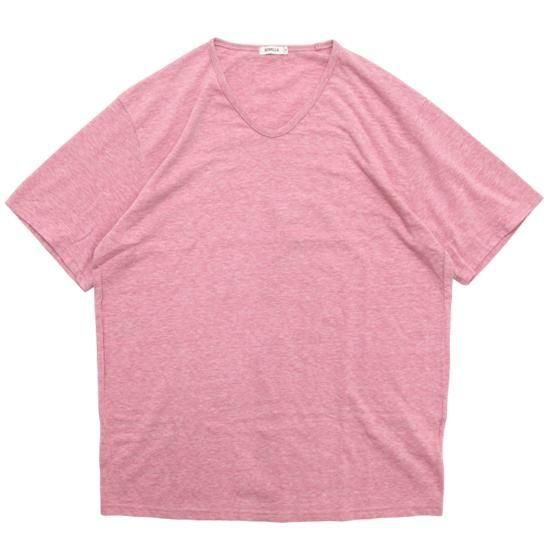 remilla レミーラ｜マーブルVネック (ピンク杢)(ゆるいVネックの定番Ｔシャツ)