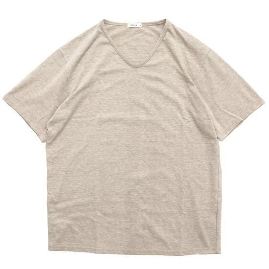 remilla レミーラ｜マーブルVネック (サンド杢)(ゆるいVネックの定番Ｔシャツ)