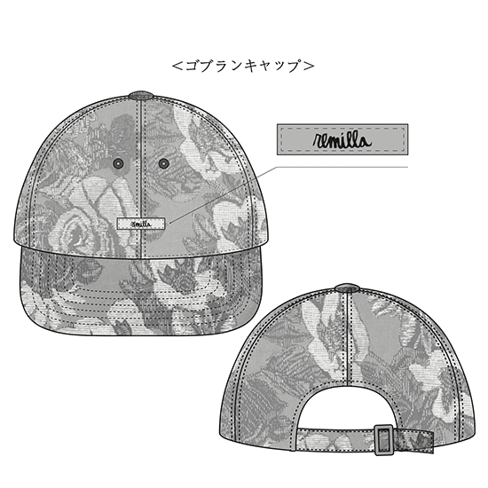 remilla レミーラ【予約商品】ゴブランキャップ (総柄のキャップ)【7月下旬入荷予定】の2枚目の画像