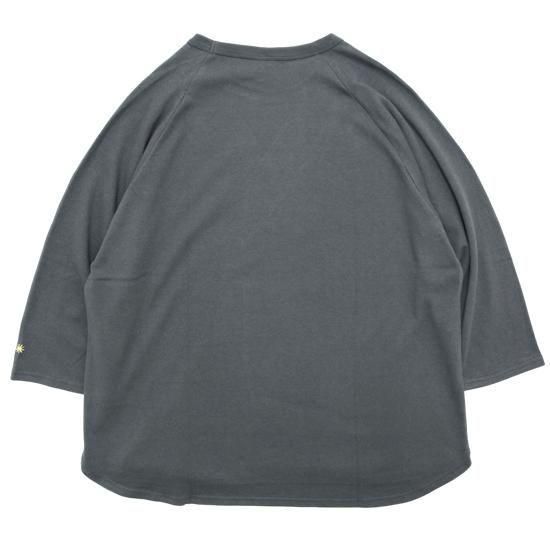GOHEMP ゴーヘンプ｜10oz JERSEY WIDE BASEBALL TEE 25-2 (チャコール)(やや厚手のロンTEE)の2枚目の画像