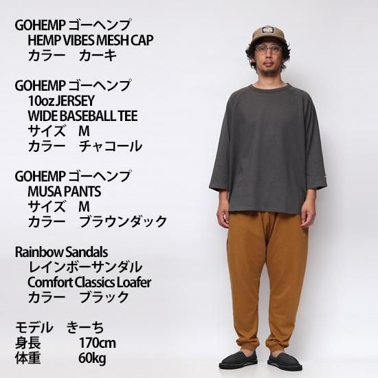 GOHEMP|WIDE BASEBALL TEE ブラウンダック GHC4320THJ GOHEMP|WIDE BASEBALL TEE ブラウンダック GHC4320THJ