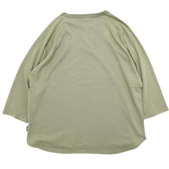 GOHEMP ゴーヘンプ｜10oz JERSEY WIDE BASEBALL TEE 25-2 (セージグリーン)(やや厚手のロンTEE)の2枚目の画像