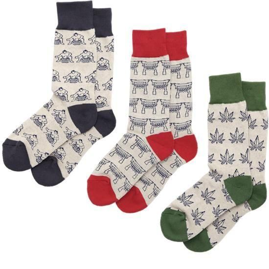 GOHEMP ゴーヘンプ｜japonism CREW SOCKS (ヘンプモチーフのソックス)