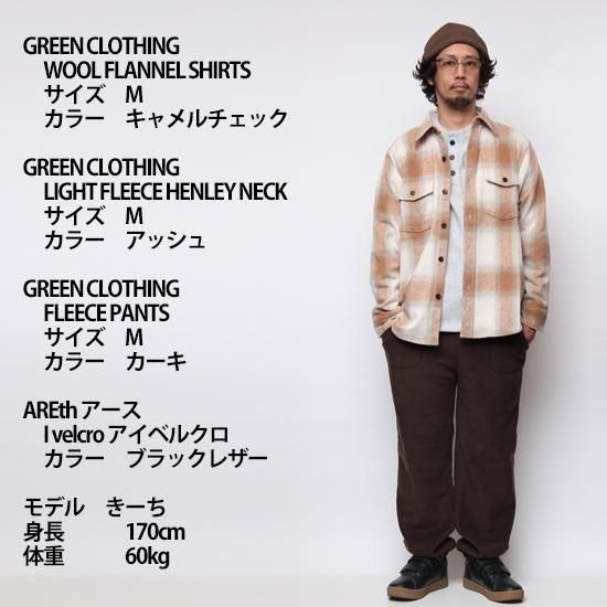 GREEN CLOTHING｜WOOL FLANNEL SHIRTS キャメルチェック