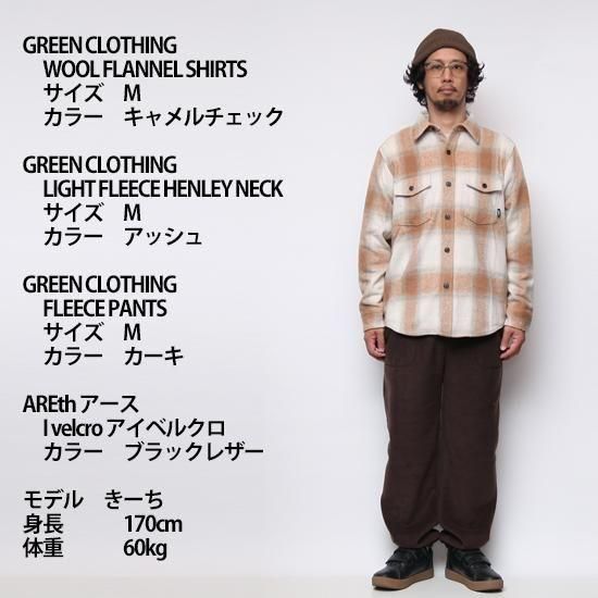 GREEN CLOTHING｜WOOL FLANNEL SHIRTS キャメルチェック