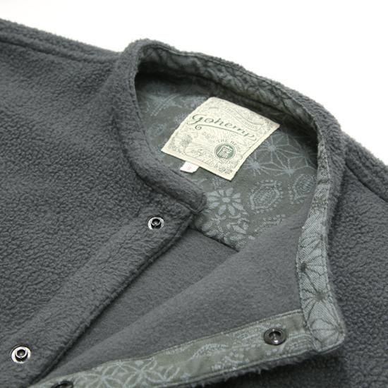GOHEMP｜NO COLLAR SHIRTS CHARCOAL