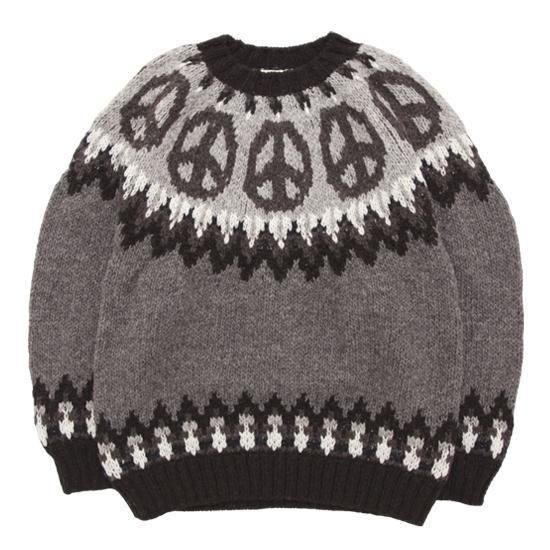 HAVE A GRATEFUL DAY ϥ֥쥤ȥեǥPEACE PATTERN KNIT CREW (֥饦)(ڥ롼˥å)ξʲ1