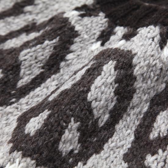 HAVE A GRATEFUL DAY｜PEACE PATTERN KNIT CREW BROWN