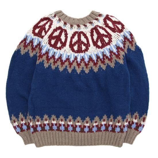 HAVE A GRATEFUL DAY ϥ֥쥤ȥեǥPEACE PATTERN KNIT CREW (ͥӡ)(ڥ롼˥å)2ܤβ
