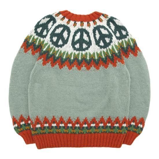 HAVE A GRATEFUL DAY ϥ֥쥤ȥեǥPEACE PATTERN KNIT CREW (꡼)(ڥ롼˥å)2ܤβ