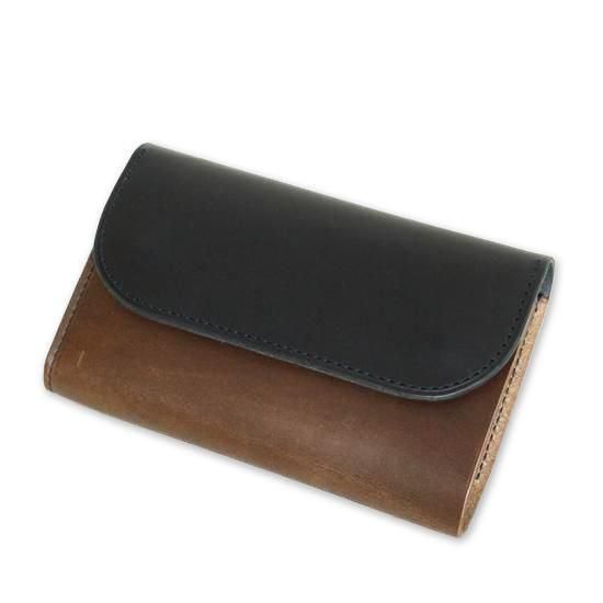 KUBIKI LEATHER MIDDLE WALLET (NAVY)