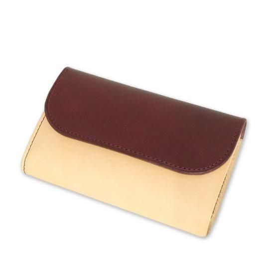 KUBIKI LEATHER MIDDLE WALLET (BURGUNDY)の商品画像1枚目