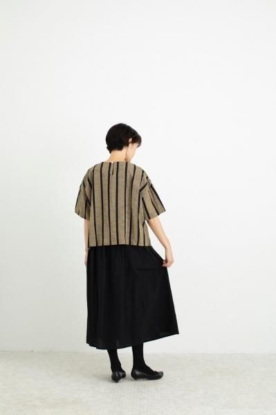 会津木綿うしろ一つボタンシャツ 縞柄 - YAMMA